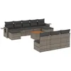 Image de Vidaxl Salon De Jardin 11 Pcs Avec Coussins Gris RÃ©sine TressÃ©e