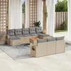 Image de vidaXL Salon de jardin 11 pcs avec coussins beige résine tressée3224785