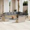 Image de vidaXL Salon de jardin avec coussins 14 pcs beige résine tressée3224820