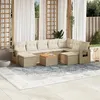 Image de vidaXL Salon de jardin avec coussins 10 pcs beige résine tressée3224847
