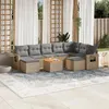 Image de vidaXL Salon de jardin avec coussins 10 pcs beige résine tressée3224848