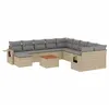 Image de Vidaxl Salon De Jardin Avec Coussins 12 Pcs Beige RÃ©sine TressÃ©e