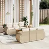 Image de vidaXL Salon de jardin avec coussins 7 pcs beige résine tressée3224896
