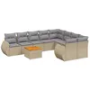 Image de Vidaxl Salon De Jardin Avec Coussins 9 Pcs Beige RÃ©sine TressÃ©e