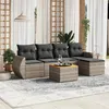 Image de vidaXL Salon de jardin 6 pcs avec coussins gris résine tressée3224982