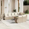 Image de Vidaxl Salon De Jardin Avec Coussins 9 Pcs Beige RÃ©sine TressÃ©e