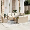 Image de Vidaxl Salon De Jardin Avec Coussins 9 Pcs Beige RÃ©sine TressÃ©e