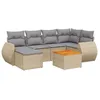 Image de Vidaxl Salon De Jardin Avec Coussins 7 Pcs Beige RÃ©sine TressÃ©e
