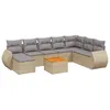 Image de Vidaxl Salon De Jardin Avec Coussins 9 Pcs Beige RÃ©sine TressÃ©e