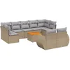 Image de Vidaxl Salon De Jardin Avec Coussins 10 Pcs Beige RÃ©sine TressÃ©e