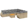 Image de Vidaxl Salon De Jardin Avec Coussins 10 Pcs Beige RÃ©sine TressÃ©e