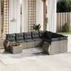 Image de vidaXL Salon de jardin avec coussins 10 pcs gris résine tressée3225171