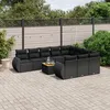 Image de Vidaxl Salon De Jardin 11 Pcs Avec Coussins Noir RÃ©sine TressÃ©e