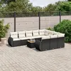 Image de Vidaxl Salon De Jardin 11 Pcs Avec Coussins Noir RÃ©sine TressÃ©e