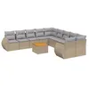 Image de Vidaxl Salon De Jardin 11 Pcs Avec Coussins Beige RÃ©sine TressÃ©e