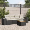 Image de Vidaxl Salon De Jardin 5 Pcs Avec Coussins Noir RÃ©sine TressÃ©e