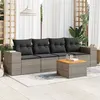 Image de vidaXL Salon de jardin 5 pcs avec coussins gris résine tressée3225325