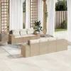 Image de vidaXL Vidaxl Salon De Jardin Avec Coussins 8 Pcs Beige Résine Tressée
