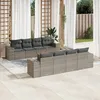 Image de Vidaxl Salon De Jardin 9 Pcs Avec Coussins Gris RÃ©sine TressÃ©e