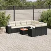Image de Vidaxl Salon De Jardin 9 Pcs Avec Coussins Noir RÃ©sine TressÃ©e