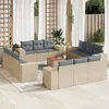 Image de Vidaxl Salon De Jardin Avec Coussins 13 Pcs Beige RÃ©sine TressÃ©e