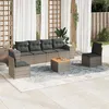 Image de vidaXL Salon de jardin avec coussins 7 pcs gris résine tressée
