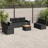 Image de Vidaxl Salon De Jardin 8 Pcs Avec Coussins Noir RÃ©sine TressÃ©e