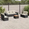 Image de Vidaxl Salon De Jardin 8 Pcs Avec Coussins Noir RÃ©sine TressÃ©e