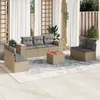 Image de Vidaxl Salon De Jardin Avec Coussins 8 Pcs Beige RÃ©sine TressÃ©e