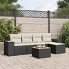Image de vidaXL Salon de jardin 6 pcs avec coussins noir résine tressée