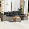 Image de vidaXL Salon de jardin 6 pcs avec coussins gris résine tressée3225423