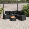 Image de vidaXL Salon de jardin 6 pcs avec coussins noir résine tressée