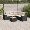 Image de vidaXL Salon de jardin 6 pcs avec coussins noir résine tressée