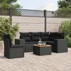 Image de vidaXL Salon de jardin 6 pcs avec coussins noir résine tressée