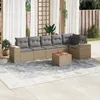 Image de Vidaxl Salon De Jardin Avec Coussins 7 Pcs Beige RÃ©sine TressÃ©e