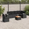 Image de vidaXL Salon de jardin 7 pcs avec coussins noir résine tressée