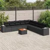 Image de Vidaxl Salon De Jardin 10 Pcs Avec Coussins Noir RÃ©sine TressÃ©e