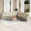 Image de Vidaxl Salon De Jardin Avec Coussins 10 Pcs Beige RÃ©sine TressÃ©e