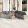 Image de Vidaxl Salon De Jardin Avec Coussins 10 Pcs Beige RÃ©sine TressÃ©e