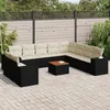 Image de vidaXL Vidaxl Salon De Jardin 11 Pcs Avec Coussins Noir Résine Tressée