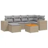 Image de Vidaxl Salon De Jardin Avec Coussins 7 Pcs Beige RÃ©sine TressÃ©e