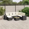Image de vidaXL Salon de jardin 8 pcs avec coussins noir résine tressée3225559