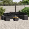 Image de Vidaxl Salon De Jardin 9 Pcs Avec Coussins Noir RÃ©sine TressÃ©e