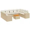 Image de Vidaxl Salon De Jardin Avec Coussins 10 Pcs Beige RÃ©sine TressÃ©e