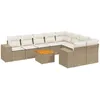 Image de Vidaxl Salon De Jardin Avec Coussins 10 Pcs Beige RÃ©sine TressÃ©e