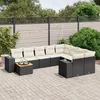 Image de Vidaxl Salon De Jardin 10 Pcs Avec Coussins Noir RÃ©sine TressÃ©e