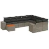 Image de Vidaxl Salon De Jardin Avec Coussins 10 Pcs Gris RÃ©sine TressÃ©e