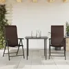 Image de Vidaxl Chaises Pliables De Jardin Lot De 2 Marron RÃ©sine TressÃ©e