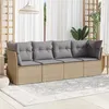Image de Vidaxl Salon De Jardin Avec Coussins 4 Pcs Beige RÃ©sine TressÃ©e