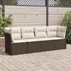 Image de vidaXL Salon de jardin 4 pcs avec coussins marron résine tressée3249072